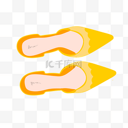 黄色凉鞋图片_夏季时尚黄色凉鞋