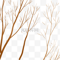 秋天的树干图片_卡通枯黄的树干下载