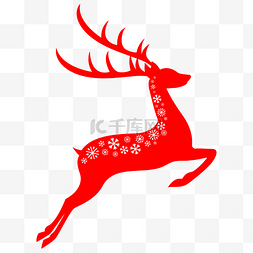圣诞剪纸奔跑麋鹿