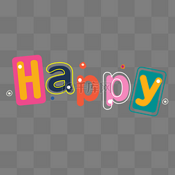 happy卡通图片_矢量happy卡通字