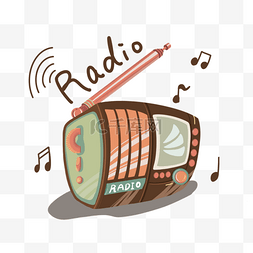 音乐吉他logo图片_复古音乐电台收音机