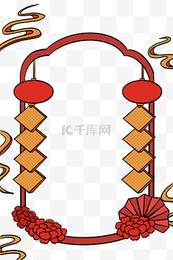 新年春节底纹边框