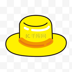 夏天黄色帽子太阳帽手绘卡通可爱