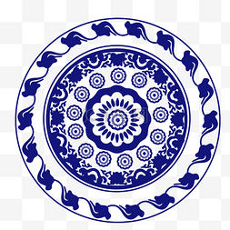 圆形青花瓷盘子