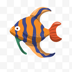 生物黄色热带鱼插画