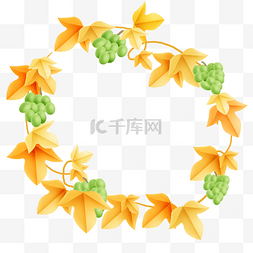 秋天水果标题框图片_秋季葡萄提示框