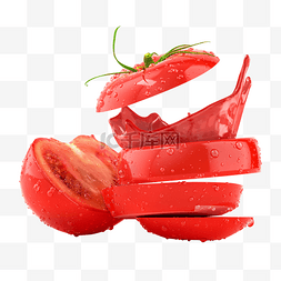 蔬菜简约图片_C4D立体简约番茄电商元素