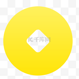 金融icon黄色图片_黄色的铜钱免抠图