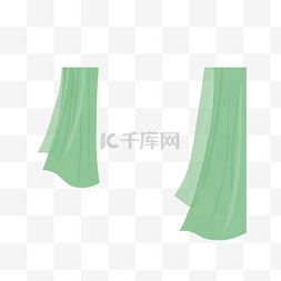 绿色半透明窗帘帘子