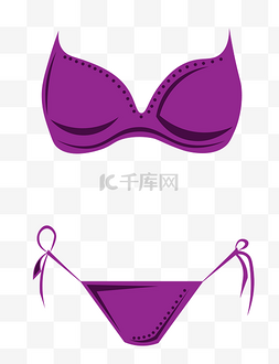 紫色泳衣衣服