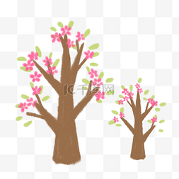 粉色樱花树装饰插图免抠