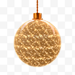 吊球挂饰图片_3d金色光效质感圣诞球