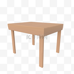 实木餐桌图片_C4D立体实木餐桌