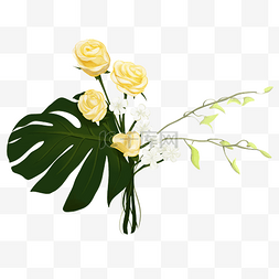 黄色花束植物
