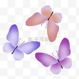 手绘发光蝴蝶图片_矢量美丽的发光蓝色蝴蝶