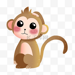 棕色的松壳图片_卡通小猴子