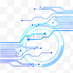 科技感蓝色渐变电路