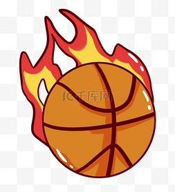 火篮球图片_带火的卡通篮球插画