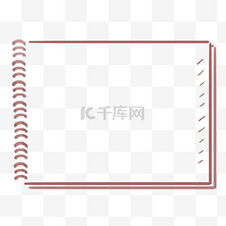 线圈绕圈图片_红棕色简约线圈便签边框