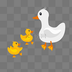 鸭子填空图片_母亲节鸭子动物亲子家庭孩子母子