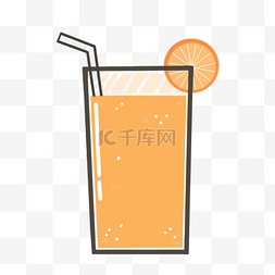 夏天橙汁果汁卡通