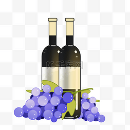 紫色的素材图片_紫色的葡萄酒插画