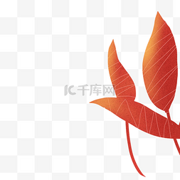 红色叶子秋天图片_创意火红色树叶免抠图