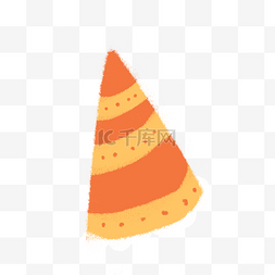 橙色创意纹理帽子元素