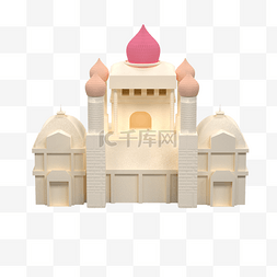 粉色建筑城堡图片_一座粉色的卡通城堡