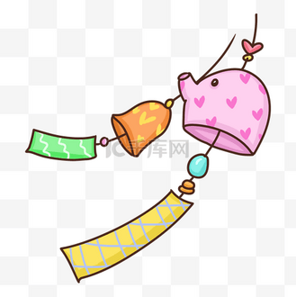 可爱风铃图片素材_可爱卡通风铃png免抠图