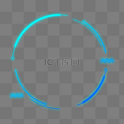 创意几何图形边框图片_霓虹灯渐变圆形边框
