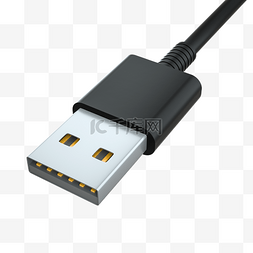 usb转换图片_仿真黑色USB线接口