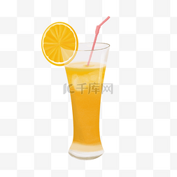 夏季清凉手绘橙子果汁免抠元素