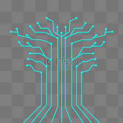 科技感蓝色线条图图片_科技感树状线条纹路
