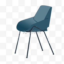卡通蓝色的椅子图片_蓝色的椅子装饰插画