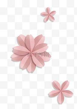 粉色樱花韩式剪纸