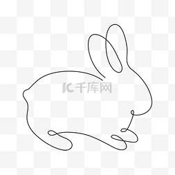 动物抽象图片_line draw 抽象简约兔子连续线条画