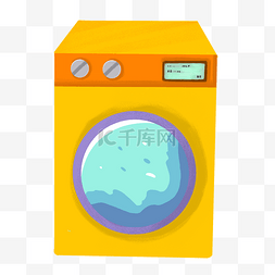 洗衣机电器图片_黄色全自动洗衣机