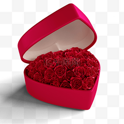 情人节红色礼盒图片_情人节爱心礼盒玫瑰花