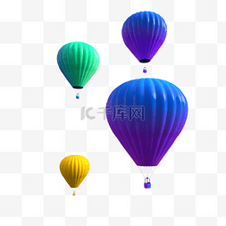 漂浮的热气球图片_彩色热气球