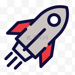 二级火箭图片_彩色商务火箭图标