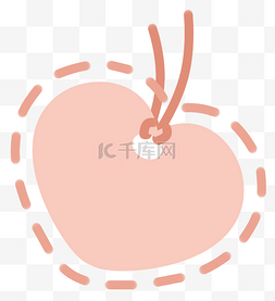 可爱手绘粉色边框便签装饰png