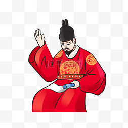 传统服饰纹样图片_手绘举手的世宗大王