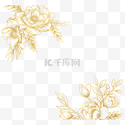 花草茶包装设计图片_手绘金色花线花束