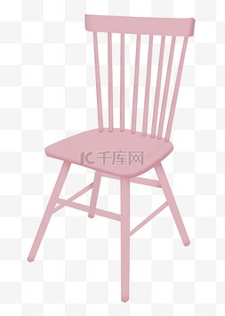 创意木质椅子图片_粉色的椅子装饰插画