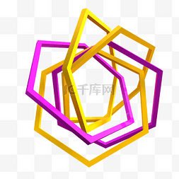 C4D立体六边形组合图形