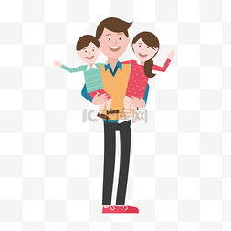 妈妈孩子钱图片_卡通可爱父亲抱孩子人物素材