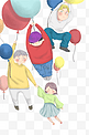 六一儿童节彩色气球学生