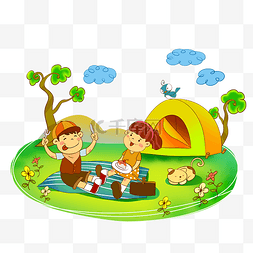 露营野餐小孩