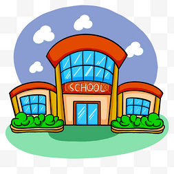 卡通school图片_school building校园卡通教室